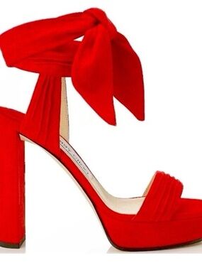 Jimmy Choo Red Suede Heels — Mismatched Sizes EU 38 & EU 39 — See Description